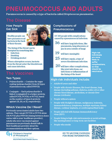 Picture of Pneumococcus and Adults Infographic